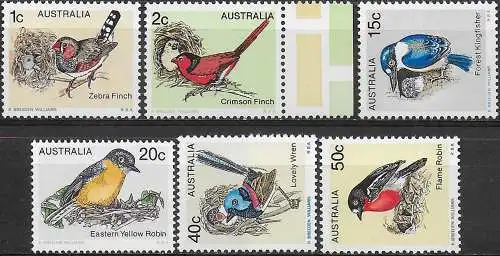 1979 Australia birds 6v. MNH Michel n. 686/91