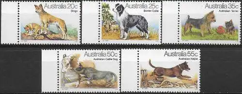 1980 Australia dogs 5v. MNH Michel n. 700/704