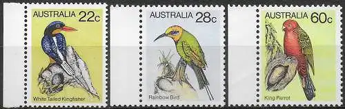 1980 Australia birds 3v. MNH Michel n. 705/07