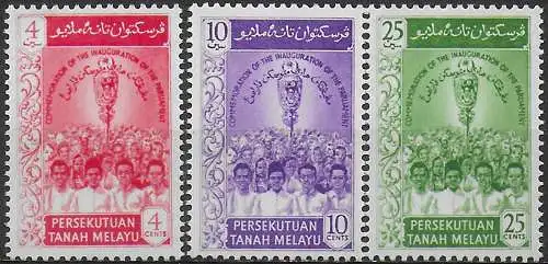 1959 Malayan Federation Parliament 3v. MNH SG n. 12/14