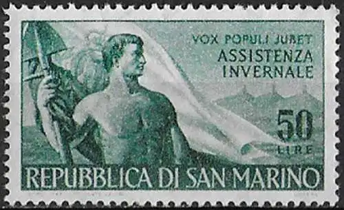 1956 San Marino winter assistance 1v. MNH Sassone n. 438