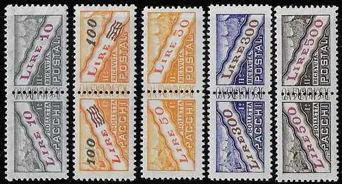 1956-61 San Marino parcel post 5v. MNH Sassone n. 37/41