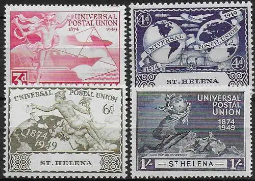 1949 St Helena UPU 75th Anniversary 4v. MNH SG n. 145/48