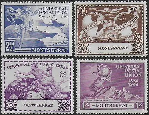 1949 Montserrat UPU 75th Anniversary 4v. MNH SG n. 117/20