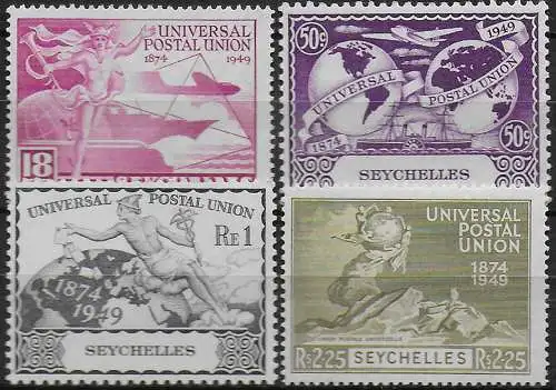1949 Seychelles UPU 75th Anniversary 4v. MNH SG n. 154/57