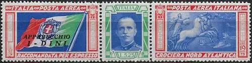 1933 Italia Crociera I-DINI airmail MNH Sassone n. 51F