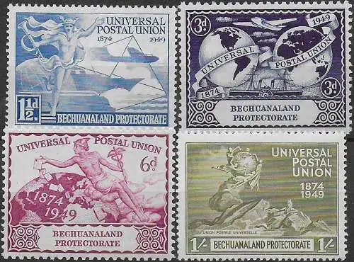 1949 Bechuanaland UPU 75th Anniversary 4v. MNH SG n. 138/41