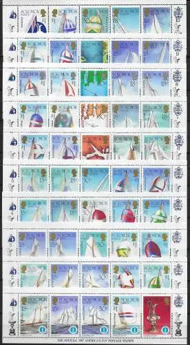1986 Solomon Islands American's Cup 50v. MNH SG. n. 570/72 in sheet