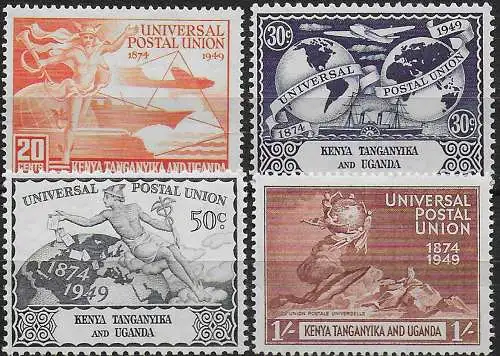 1949 Kenya Uganda Tanganyika UPU 75th Anniversary 4v. MNH SG n. 159/62