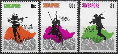 1970 Singapore National Day 3v. MNH SG n. 136/38