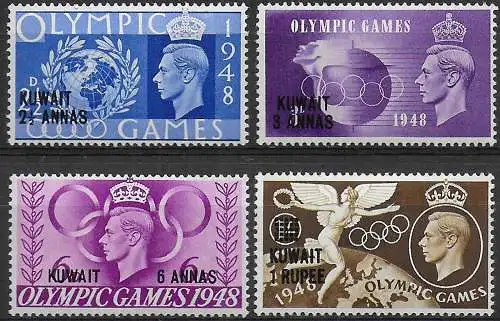 1948 Kuwait London Olympic Games 4v. MNH SG n. 76/79
