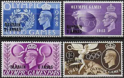 1948 Bahrain London Olympic Games 4v. MNH SG n. 63/66