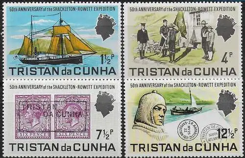 1971 Tristan da Cunha Island Shackleton 4v. MNH SG n. 149/52