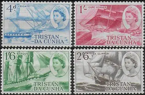 1969 Tristan da Cunha Island Sailing ships 4v. MNH SG n. 121/24