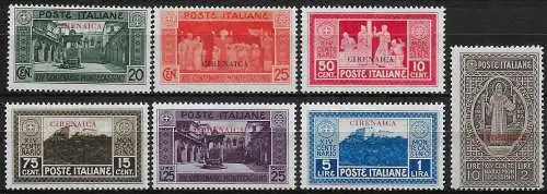 1929 Cirenaica Montecassino 7v. MNH Sassone n. 53/59