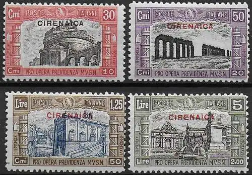 1929 Cirenaica Milizia II 4v. MNH Sassone n. 49/52