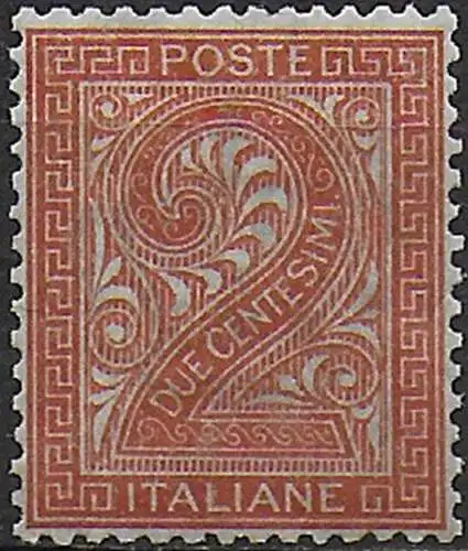 1863-65 Italia VE II 2c. Torino bc MNH Sassone n. T15