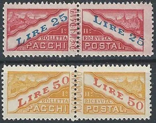 1946 San Marino Pacchi 2v. MNH Sass. n. 31/32