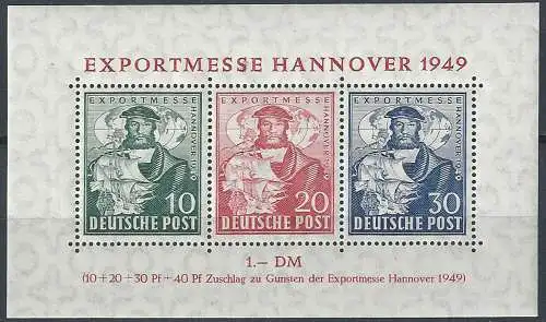 1949 Germania Bizona Hannover MNH Unif BF n. 1