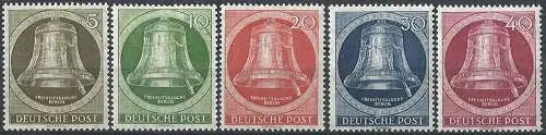 1952 Berlino campana della libertà 5v. MNH Unif. n. 68/72