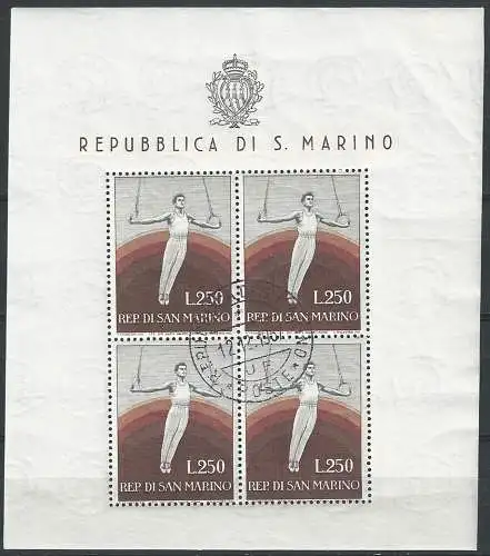 1955 San Marino Ginnasta Lire 250 MS cancelled Sassone BF 17