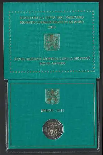 2013 Vaticano euro 2,00 Gioventù FDC in folder