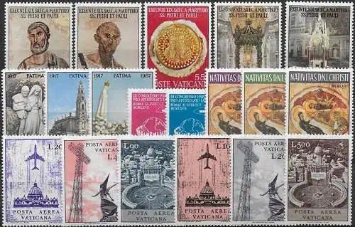 1967 Vaticano complete year 19v MNH