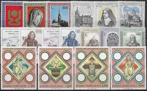 1973 Vaticano complete year 17v. MNH