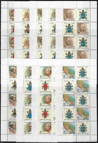 2000 Vaticano Papi 9MS MNH Sassone n. 47/55