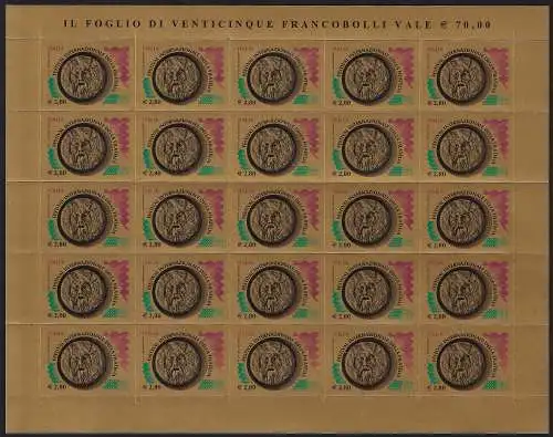 2008 Italia Festival della filatelia MS euro 2,80 MNH Unificato n. 3111