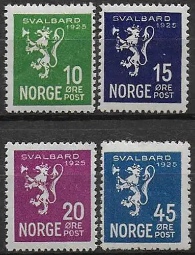 1925 Norvegia Svalbard 4v. MNH Unificato n. 108/11