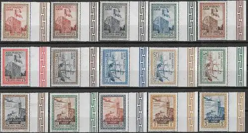 1942 San Marino Arbe 15v. bf MNH Sassone n. 215/24+PA