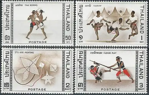 1966 Thailandia national sports 4v. MNH Yvert e Tellier n. 449/52