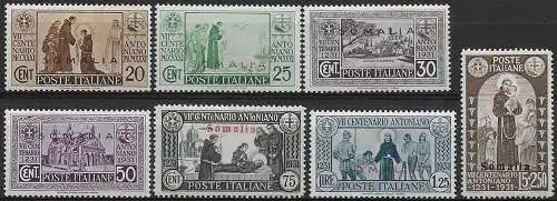 1931 Somalia S. Antonio 7v. bc MNH Sassone n. 158/64