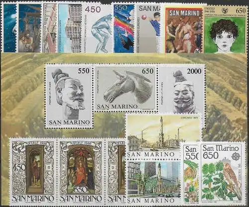 1986 San Marino complete year 16v. + 1MS MNH