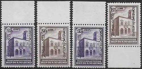 1933 San Marino Philatelic Exhibition bf MNH Sassone n. 176/79