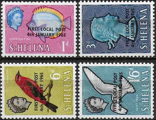 1965 St Helena First Local Post 4v. MNH SG n. 193/96