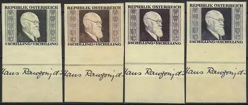 1946 Austria President Renner 4v. unperf. bf MNH Unificato n. 634A/37A