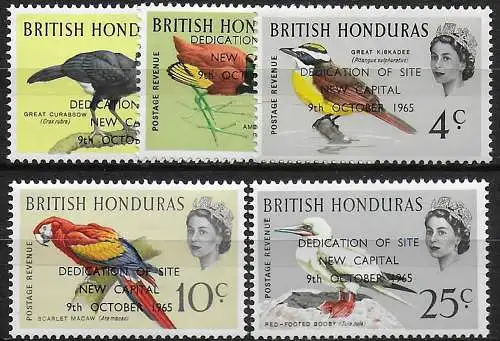 1966 British Honduras New Capital Site 5v. MNH SG n. 230/34