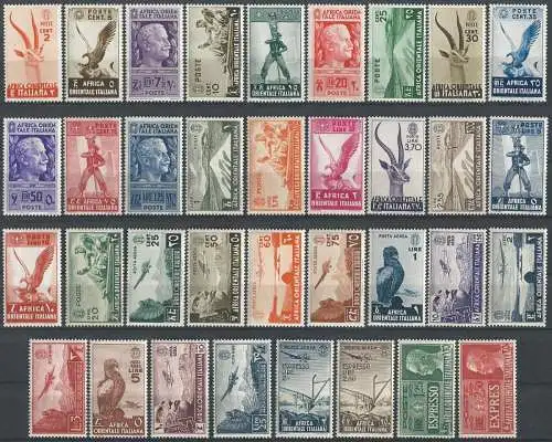 1938 Africa Orientale Italiana Pittorica 35v. MNH Sass n. 1/20+A+E