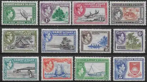 1939-55 Gilbert e Ellice George VI 12v. MNH SG n. 43/54