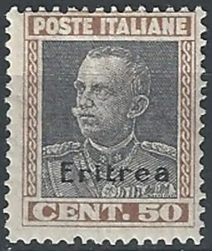 1928 Eritrea VE III 1v. sopr. MNH Sassone n. 128