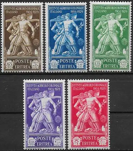 1930 Eritrea Istituto Agricolo 5v. MNH Sassone n. 174/78