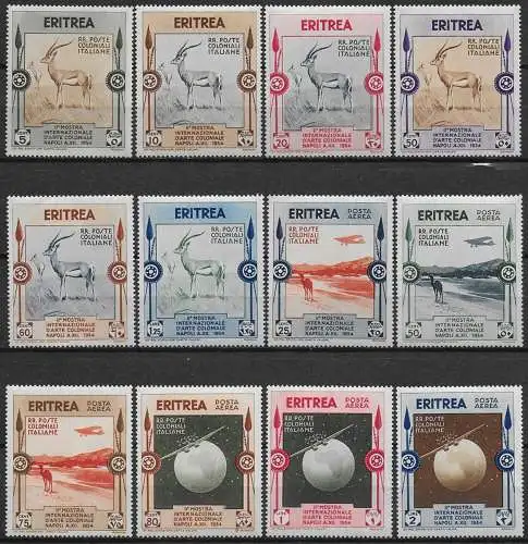 1934 Eritrea Arte Coloniale MNH Sass. n. 220/25+A