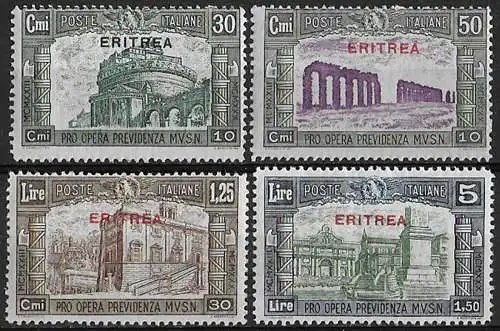 1930 Eritrea Milizia III 4v. MNH Sassone n. 170/173