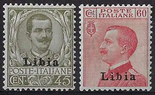 1917-18 Libia VE III 2v. bc. MNH Sassone n. 18/19