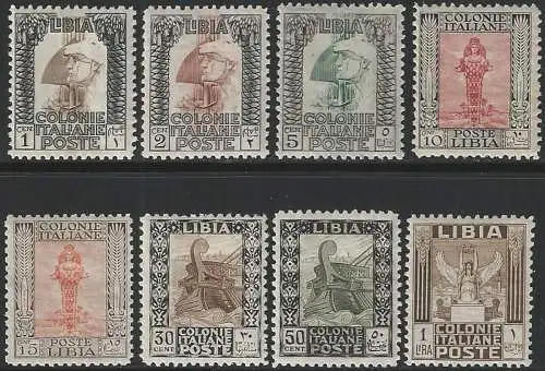 1926-30 Libia pittorica 8v. bc. MNH Sassone n. 58/65