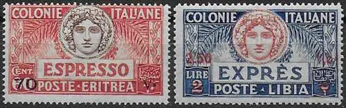 1926 Libia Espressi Italia Turrita 2v. MNH Sassone n. E 9/10