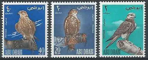 1965 Abu Dhabi Falcons 3v. MNH SG n 12/14