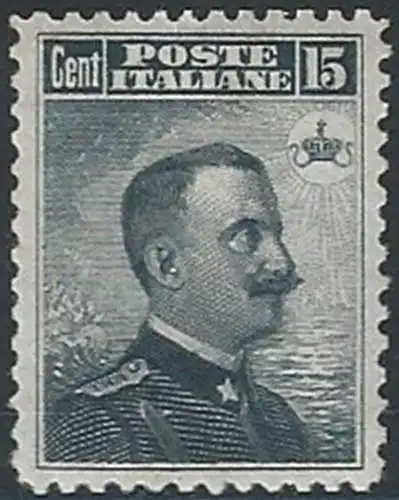 1906 Italia VE III 15c. grey black bc MNH Sassone n. 80